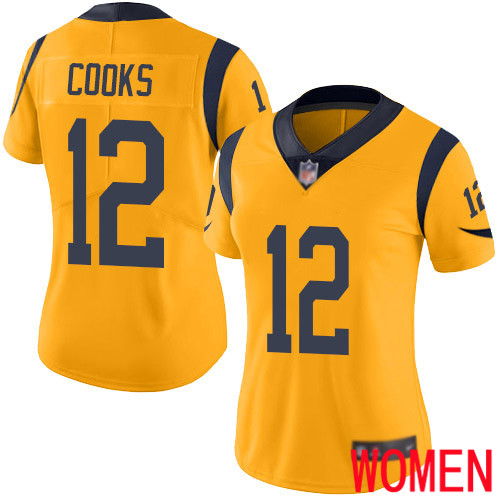Los Angeles Rams Limited Gold Women Brandin Cooks Jersey NFL Football 12 Rush Vapor Untouchable